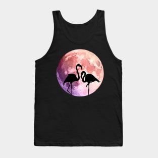 Flamingo and shades pink Moon Tank Top